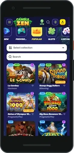 Gamblezen mobile browser